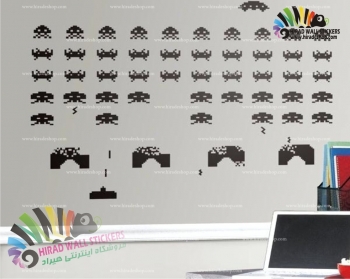 استیکر دیواری گیم نت و کلوپ و بازی آتاری Atari Game Wallstickers کد h905