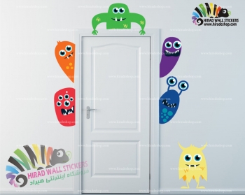 استیکر و برچسب دیواری اتاق کودک و نوزاد هیولاهای دوست داشتنی و بامزه انیمیشن کارخانه هیولاها Monsters, Inc. Lovely Monsters Wallstickers کد h1595