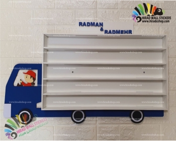 شلف دیواری طرح تریلی با راننده کد hacs174 truck wall shelf