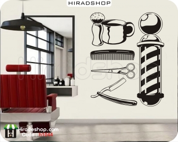 استیکر و برچسب دیواری اصناف آرایشگاه مردانه Barber Shop Wallstickers کد h1044