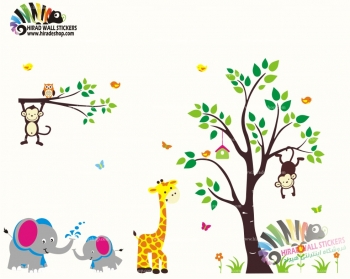 استیکر جنگل حیوانات ANIMALS TREE کد h547