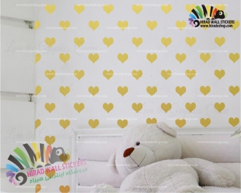 استیکر دیواری پک تکرار شونده قلب Heart Wallstickers کد h871