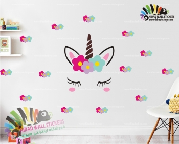 استیکر اتاق کودک اسب تک شاخ یونی کورن Unicorn Wallstickers کد h688