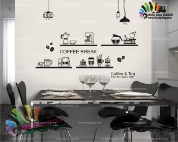 استیکر و برچسب دیواری کافی شاپ ، قهوهcoffee shop wall stickers کد h1628