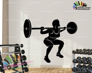 استیکر و برچسب دیواری ورزشی بدنسازی بانوان Women Bodybuilding Wallstickers کد h1407