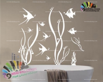 استیکر ماهی و جلبک fish wall stickers  کد h897