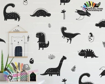 استیکر و برچسب دیواری اتاق کودک دایناسورها Dinosaurs Wallstickers کد h1253