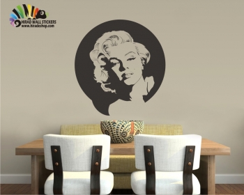 استیکر و برچسب دیواری شخصیت ها و هنرمندان چهره مرلین مونرو Marilyn Monroe Wallstickers کد h337