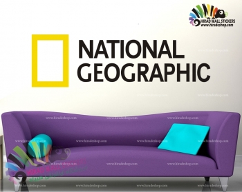 استیکر روی اتومبیل لوگو نشنال جئوگرافیک National Geographic Logo Wallstickers کد h699
