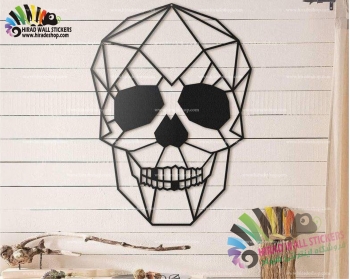 استیکر دیواری پسرانه طرح هندسی اسکلت جمجمه Geometric Design Skeleton Skull Wallstickers کد h1216
