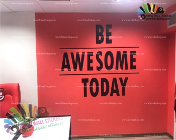 استیکر و برچسب دیواری اداری متن انگلیسی be awesome today کد h934