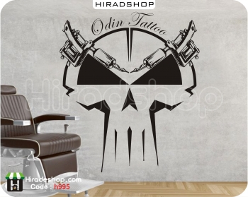 استیکر و برچسب دیواری تتو طرح اسکلت Tattoo Skeleton Design Wallstickers کد h995
