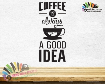 استیکر دیواری کافی شاپ طرح قهوه Coffee Wallstickers کد h1140