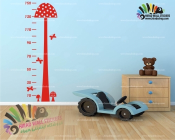 استیکر و برچسب دیواری اتاق کودک خط کش اندازه گیری قد قارچ کد h702