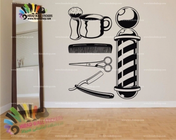 استیکر و برچسب دیواری اصناف آرایشگاه مردانه Barber Shop Wallstickers کد h1044