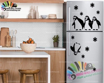 استیکر دیواری یخچال و آشپزخانه پنگوئن‌ها Penguins Wallstickers کد h1178