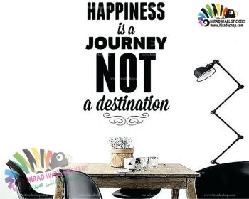 استیکر و برچسب دیواری اداری متن و جمله انگیزشی شادی HAPPINESS WALLSTICKER کد  h1551