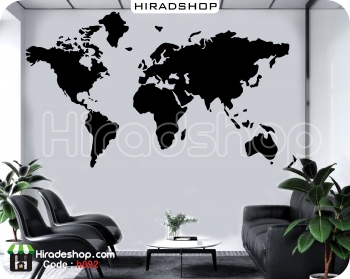 استیکر دیواری آژانس هواپیمایی نقشه جهان World Map Wallsticker کد h092