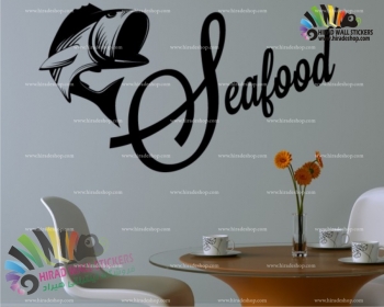 استیکر و برچسب دیواری غذای دریایی و ماهی رستوران Fish & Seafood Restaurant Wallstickers کد h1565