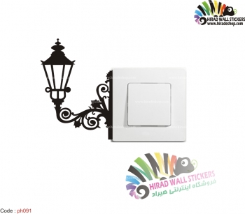 استیکر کلید و پریز تیر چراغ برق کلاسیک Classic Lamppost Wallstickers کد h2465