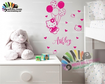 استیکر کیتی بادکنک ، HELLO KITY WALL STICKERS  کد h548