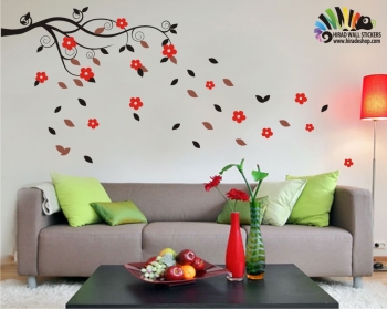 استیکر شاخه گل بهار نارنج flower wallstickersکد h083