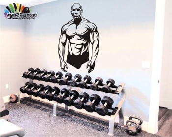 استیکرو برچسب ورزش بدنسازی ، باشگاه بدنسازی ،بدنساز body building wall stickersکد h430