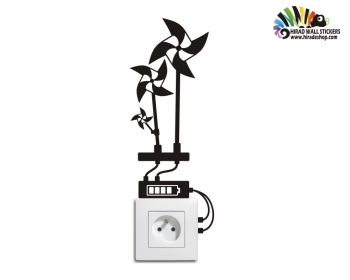 برچسب کلید و پریز فرفره pinwheel wallstickersکد h2157