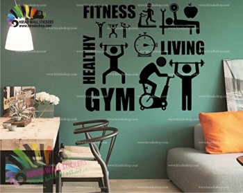 استیکر و برچسب دیواری ورزشی فیتنس تمرینات بدنسازی Fitness Bodybuilding Exercises Wallstickers کد h1166