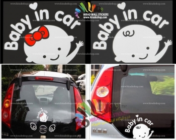 استیکر baby in car , بچه در ماشین دخترانه کد h587