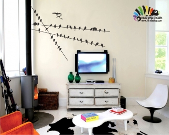  استیکر پرندگان روی سیمbirds wallstickers کد h078