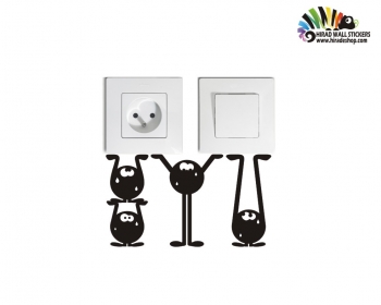استیکر کلید و پریز نگهدارنده ها Switches and Sockets wallstickers کد h2241