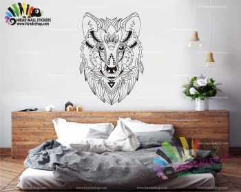  استیگر و برچسب دیواری سر گرگ wolf head wall stickers  کد h1498