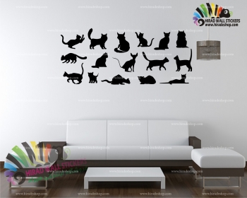 استیکر و برچسب دیواری پت شاپ ، سگ و گربه ،حیوانات، pet shop ، cat and dog کد h1504