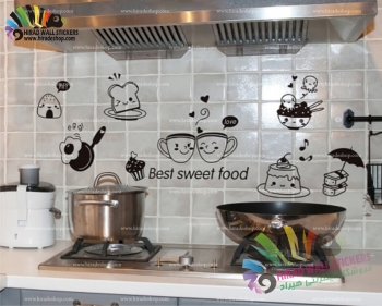 استیکر یخچال و آشپزخانه شیرینی جات Sweetmeat Wallstickers کد h1456