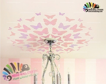 استیکر دیواری پک تکرار شونده پروانه Butterfly Wallstickers کد h711