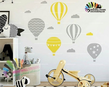 استیکر دیواری اتاق کودک بالن ها و ابر ها Balloons and Clouds Wallstickers کد h1061