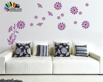  استیکر گل نیلوفر در بادLilies wallstickers کد h049