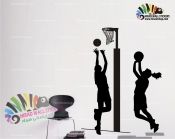 استیکر دیواری ورزشی دختران بسکتبالیست Girls Basketball Players Wallstickers کد h105
