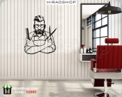 استیکر و برچسب دیواری آرایشگاه مردانه barber shop wallstickers کد h2003