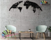 استیکر و برچسب دیواری اداری و آژانس هواپیمایی نقشه جهان world map کد h1256