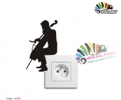 برچسب کلید و پریز ویولن سل violoncello wallstickersکد h2406