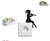 برچسب کلید و پریز دختر ویولن زن violonist girlکد h2415