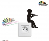 برچسب کلید و پریز پسر ویولن زن violinist boyکد h2410