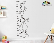 استیکر و برچسب دیواری اتاق کودک خط کش اندازه گیری قد حیوانات کد h258