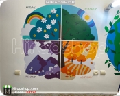 استیکر و برچسب دیواری کودک درخت چهارفصل four season tree کد h3127