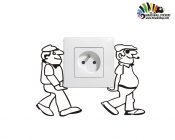 استیکر کلید و پریز آدم های باربر Switches and Sockets wallstickers کد h2228