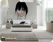 استیکر و برچسب دیواری دخترانه آرایشگاه زنانه صورت دختر Girl Face Wallstickers کد h1104