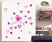 استیکر دیواری پک تکرار شونده و دخترانه قلب های تو در تو Nesting Hearts Wallstickers کد h191