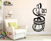 استیکر دوربین عکاسی قدیمی Old Photographic Camera Wallstickers کد h624